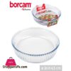 Vintage / Antique Borcam Round Tempered Glass Pie / Quiche / Flan Dish 10 Inches Diameter
