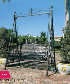 Rod Iron Black Patio Garden Outdoor Lawn Swing