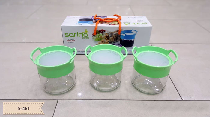 Sarina Bera Stackable Jar Set Of 3 - S461 - 3X330Ml - Turkey Made