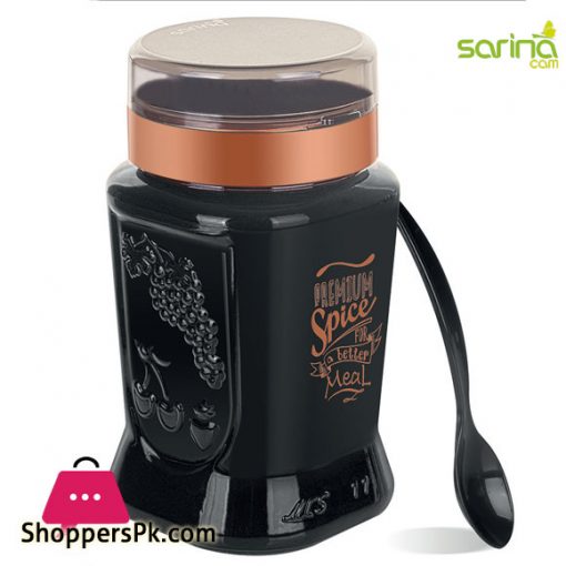 Sarina Black Patterned Spice Jar 850ML - S912 - Turkey Made