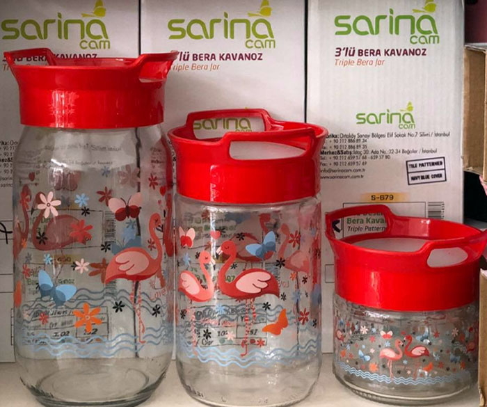 Sarina Decorated Bera Jar 330Ml- S676 - Turkey Made