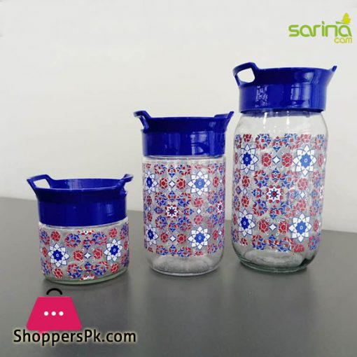 Sarina Decorated Bera Jar Triple - S679 - Turkey Made