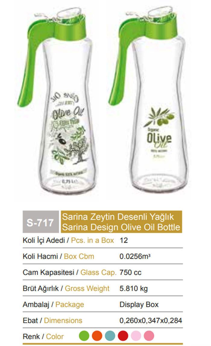 Sarina Decorated Oil Vineger Bottle 750Ml - S717 Turkey Made