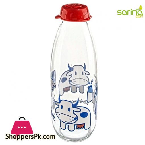 Sarina Glassware Decorated Milk Bottle 250ML - S768 - Turkey Made