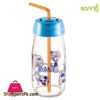 Sarina Glassware Decorated Milk Bottle with Straw 500ML - S765 - Turkey Made