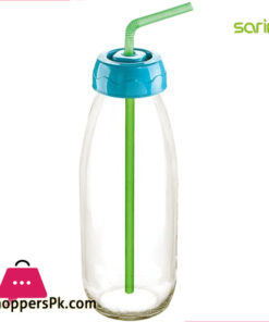 Sarina Glassware Plain Milk Bottle with Straw 250ML - S769 - Turkey Made