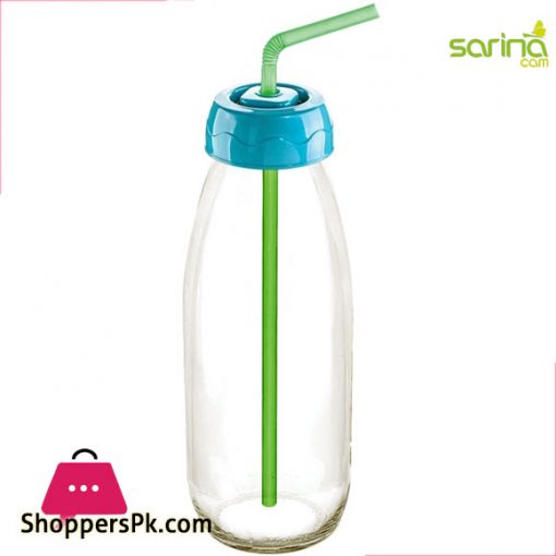 Sarina Glassware Plain Milk Bottle with Straw 500ML - S763 - Turkey Made