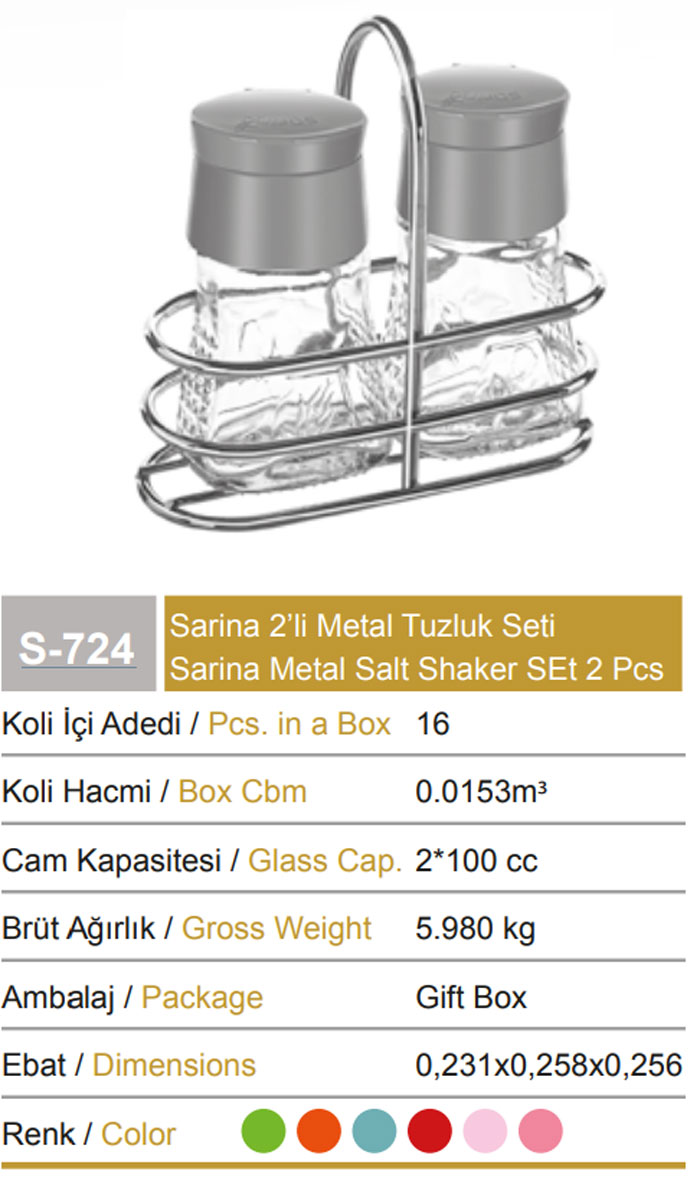 Sarina Glassware Tulip Salt &Amp; Pepper Shaker Set - S724 - Turkey Made