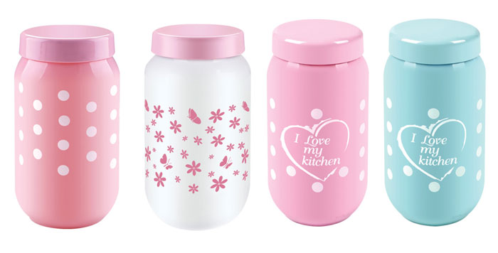 Sarina Opaque Design Jar 1500ML - S923 - Turkey Made