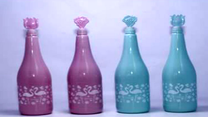 Sarina Glassware Opaque Bottle 1000Ml - S973 - Turkey Made