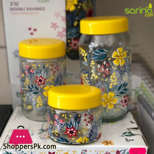 Sarina Patterned Jar Set of 3 - S673 - Turkey Made