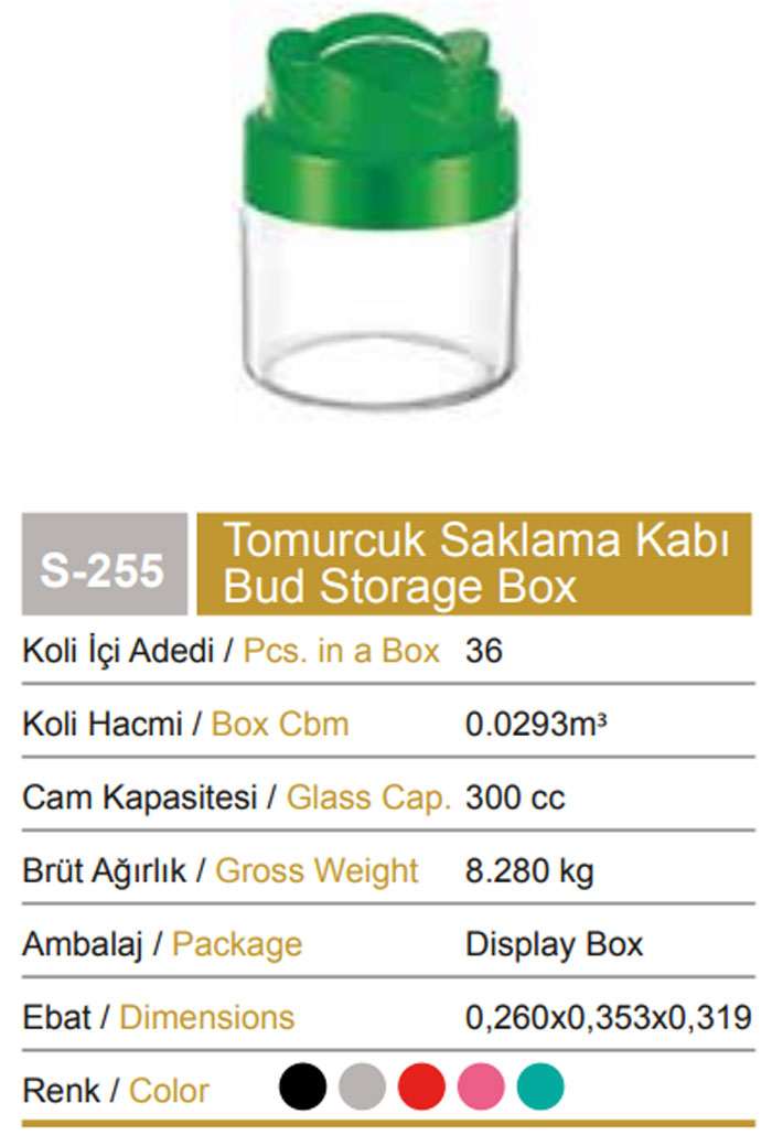 Sarina Bud Storage Box 300Ml - S255 Turkey Made