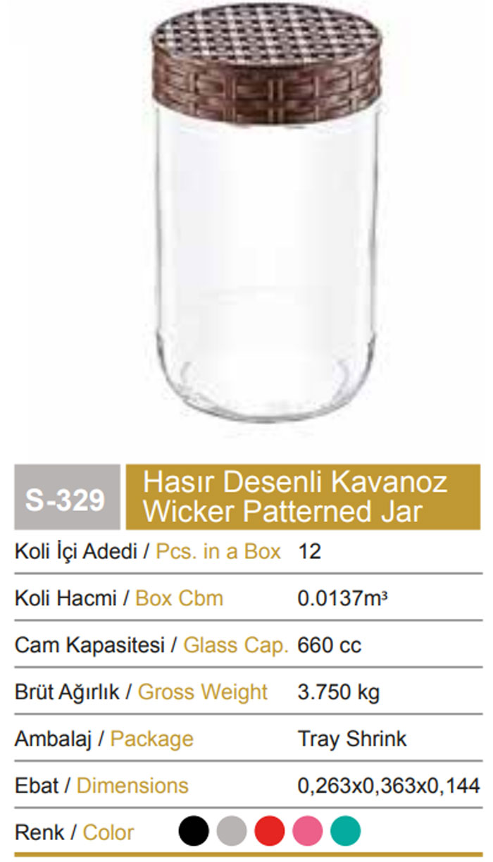 Sarina Straw Decorated Jar 660Ml - S329 Turkey Made