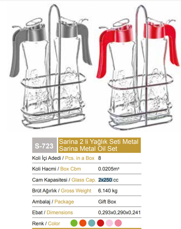 Sarina Tulip Oil &Amp; Vinegar Bottle Set Of 2 - S723 - Turkey Made