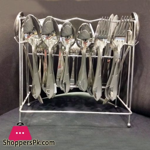 Stainless Steel Cutlery Set With Stand- Stylish Durable - 39 Pcs