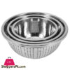 Stainless Steel Rice Sieve Rice Washing Bowl Filter Strainer Drainer Kitchen Colander For Vegetables Fruit Pasta Noodles - 30 Cm