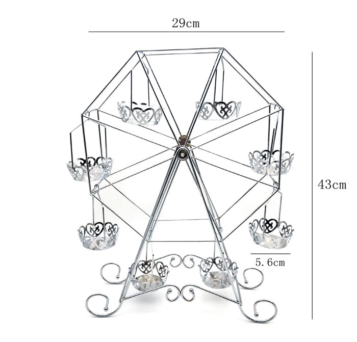 Sweet Treats Ferris Wheel Cupcake Stand Spinning Cupcake Tray - 8 Hold