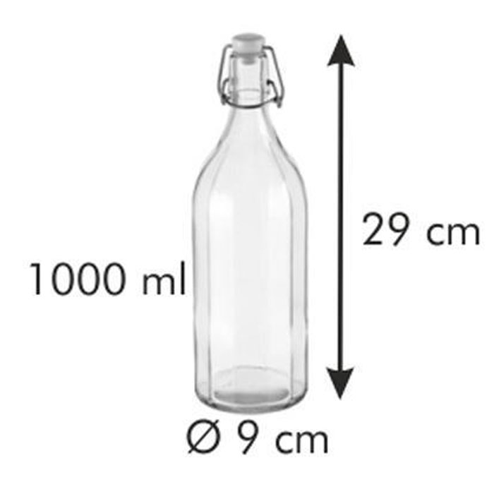 Tescoma Line Of The House Square Bottle With Mechanical Cap 1000 Ml #895194