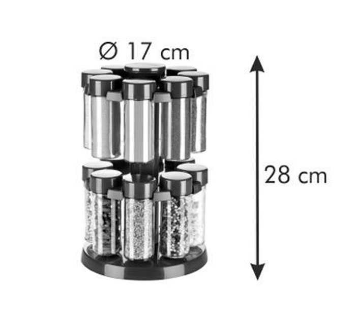 Tescoma Season Spice Jars In Rotating Stand Set 16 Pcs - 657068