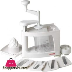 Cuisique Spiralizer The Premium Easy To Use Healthy Courgette Spaghetti Pasta Maker, With Extra 4 Blade Bundle Including - Fruit Slicer, Mandolin, Vegetable Cutter And Juicer - With A Unique 1 Litre Spiral Catcher