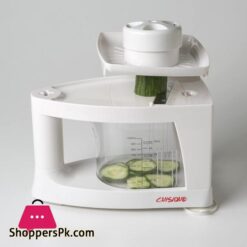 Cuisique Spiralizer The Premium Easy To Use Healthy Courgette Spaghetti Pasta Maker, With Extra 4 Blade Bundle Including - Fruit Slicer, Mandolin, Vegetable Cutter And Juicer - With A Unique 1 Litre Spiral Catcher