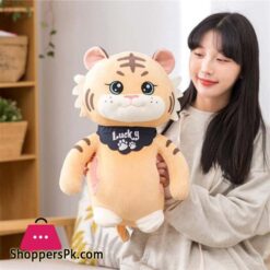 Idsumr Stand Tiger Plush Toy Soft Tiger Stuffed Toy With Hand Warmer Pillow Dolls For Kids Gift Year Of The Tiger Mascot Doll Home Decor(25Cm,Yellow)