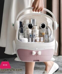 Transparent Penguin makeup organizer, waterproof makeup box, portable, desktop, jewelry and cosmetics storage|Storage Boxes & Bins