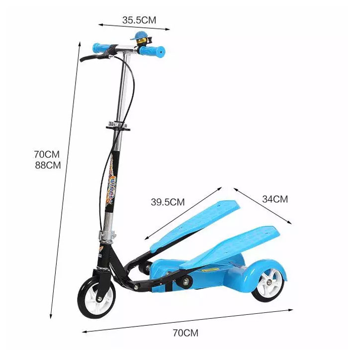 Wing Flyer Fitness Foot Step Dual Pedal Scooty For Kids And Adults Kids 3 Wheel Scooter