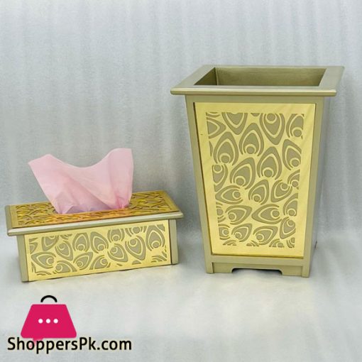 Wooden Decorative Hand Made Dustbin Tissue Holder for Bathroom and Living Room