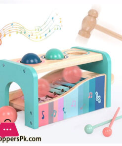 Wooden Hammer and Ball Toy and Xylophone Set Tap Toys and Xylophone Toy for Baby Toddlers- Wooden Musical Toys for Kids
