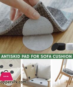 10Pcs Non Slip Stickers Self Adhesive Hook Loop Fastener Tape Locking Dots Bed Sheet Sofa Fix Clip Floor Rug Carpet Mat Gripper Round 6CM
