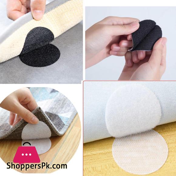 12 Pcs Non-Slip Stickers Self Adhesive Hook Loop Fastener Tape Locking Dots Bed Sheet Sofa Fix Clip Floor Rug Carpet Mat Gripper 10 10Pcs Non Slip Stickers Self Adhesive Hook Loop Fastener Tape Locking Dots Bed Sheet Sofa Fix Clip Floor Rug Carpet Mat Gripper Round 6Cm