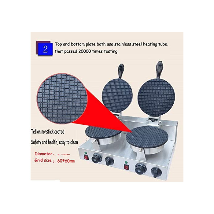 2 Heads Commercial Electric Ice Cream Cone Baker