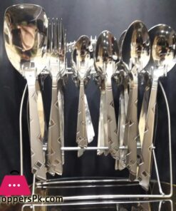 29 Pcs Stainless Steel Cutlery Set With Stand- Stylish Durable- New Design