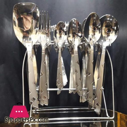 29 Pcs Stainless Steel Cutlery Set With Stand- Stylish Durable- New Design