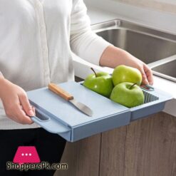 3 In 1 Kitchen Sink Cutting Board Removable Chopping Blocks With Drain Basket 10 3 In 1 Kitchen Sink Cutting Board Removable Chopping Blocks With Drain Basket Shelf For Meat Vegetable Fruit Kitchen Accessories|Chopping Blocks