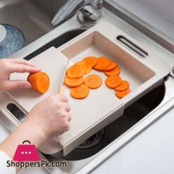 3 In 1 Kitchen Sink Cutting Board Removable Chopping Blocks With Drain Basket 11 3 In 1 Kitchen Sink Cutting Board Removable Chopping Blocks With Drain Basket Shelf For Meat Vegetable Fruit Kitchen Accessories|Chopping Blocks