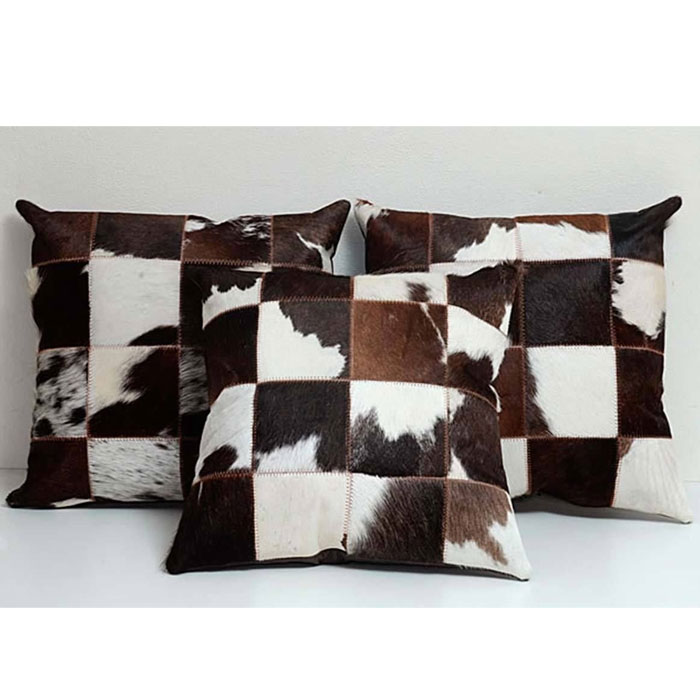 3 Piece Cowhide Pillow Cover