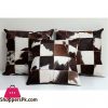 3 piece cowhide pillow cover