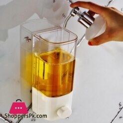 500Ml Bathroom Soap Dispenser Wall Mounted Self Adhesive Shampoo Container Hand Press Clear Liquid Lotion Single Slot Storage|Liquid Soap Dispensers