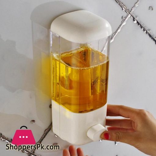 500ml Bathroom Soap Dispenser Wall Mounted Self Adhesive Shampoo Container Hand Press Clear Liquid Lotion Single Slot Storage|Liquid Soap Dispensers