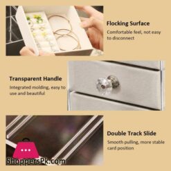 Transparent Jewelry Box Ring Earring Holder Large Capacity Necklace Cosmetic Storage Drawer Dressing Table Organizer|Storage Boxes &Amp; Bins
