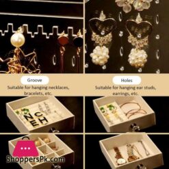 Transparent Jewelry Box Ring Earring Holder Large Capacity Necklace Cosmetic Storage Drawer Dressing Table Organizer|Storage Boxes &Amp; Bins