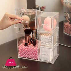 Acrylic Makeup Brush Storage Box Cosmetic Organizer Transparent Jewelry Display Dustproof Plastic Box Multifunctional Large|Storage Boxes &Amp; Bins