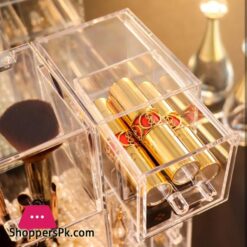 Acrylic Makeup Brush Storage Box Cosmetic Organizer Transparent Jewelry Display Dustproof Plastic Box Multifunctional Large|Storage Boxes &Amp; Bins