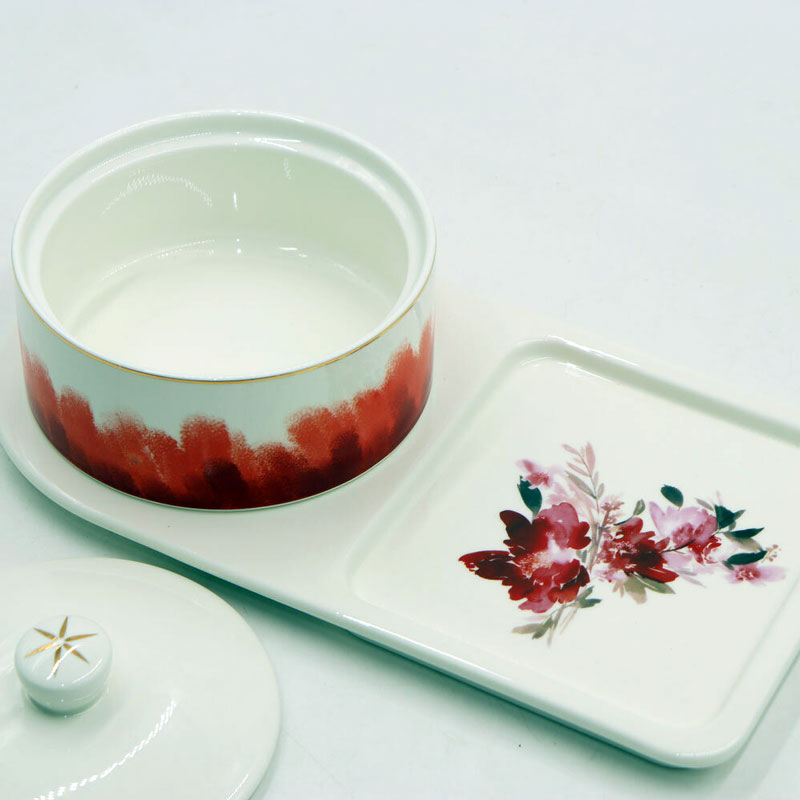 Angela Ceramic Pot With Tray - Mk60