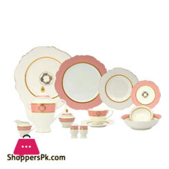 Angela Ceramic Romantic Shape Dinner Set 47 Pcs - 6 Person