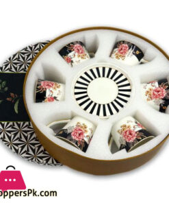 Angela Ceramic Tea Cup Coffee Cup Set with Saucer Set of 6 Pcs MK70