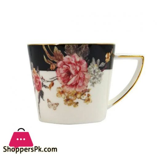 Angela Ceramic Tea Cup Coffee Cup Set with Saucer Set of 6 Pcs MK70
