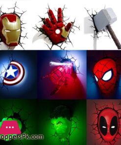 Avengers Series 3D Marvel LED Wall Lamp Living Room Creative Night Light Ironman Hulk Hammer Captain American as Boy's Gift|LED Night Lights